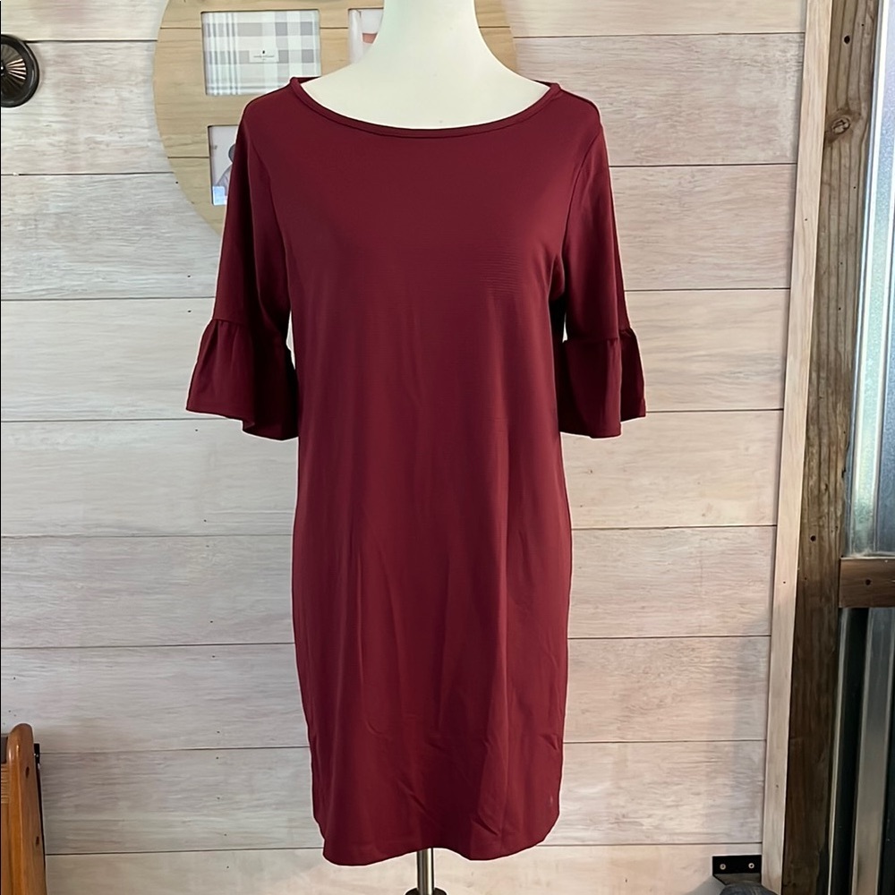 Southern Tide Burgundy Ruffle Sleeve Dress M